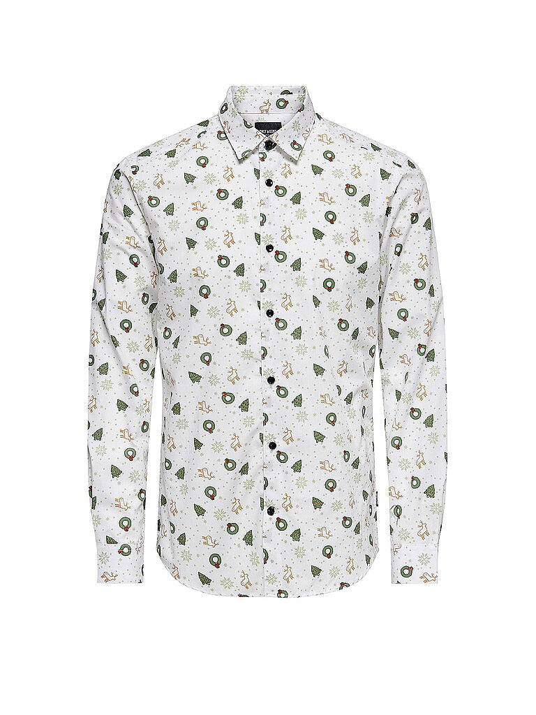 ONLY & SONS Hemd Regular Fit ONSXMAS  weiß | S